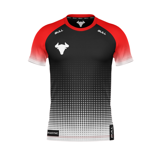 RUGBY PLAYING SHIRT BLACK/RED/WHITE