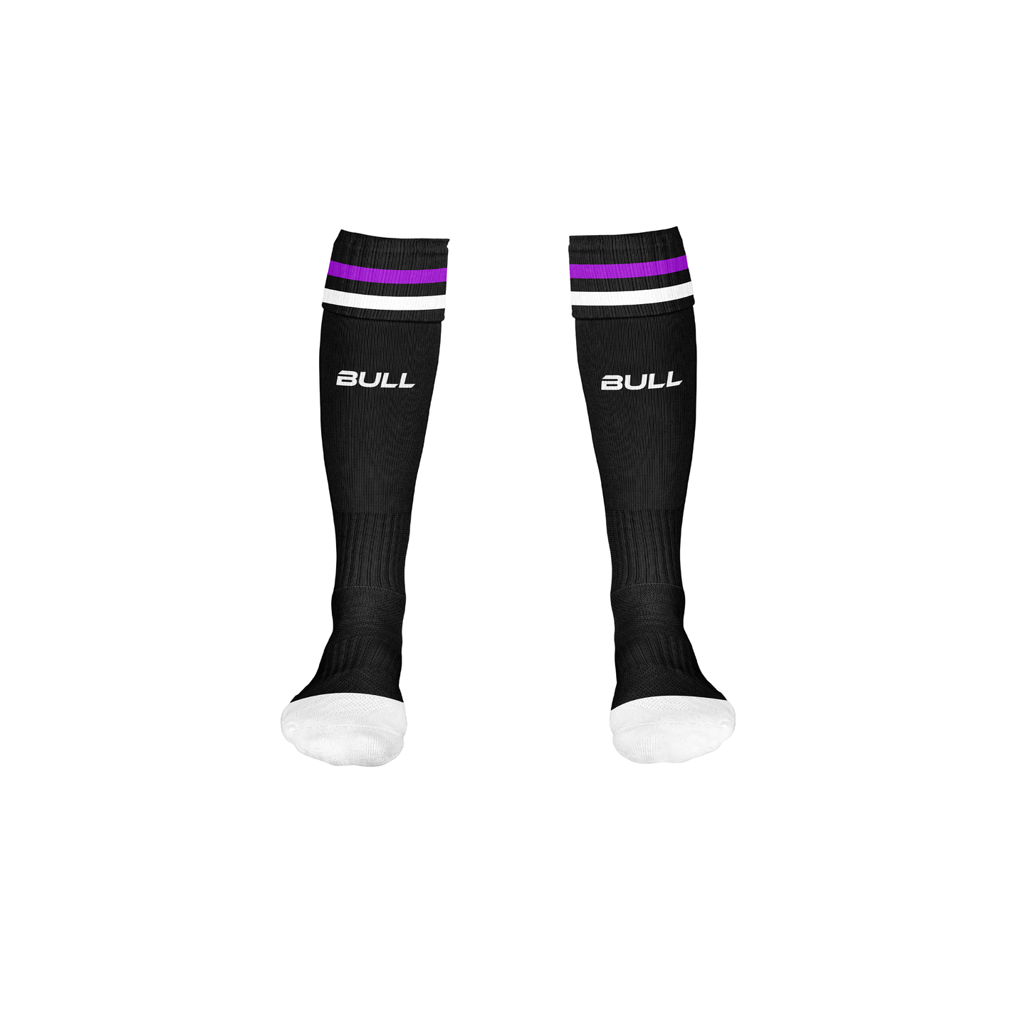 RUGBY PLAYING SOCKS BLACK/PURPLE/WHITE