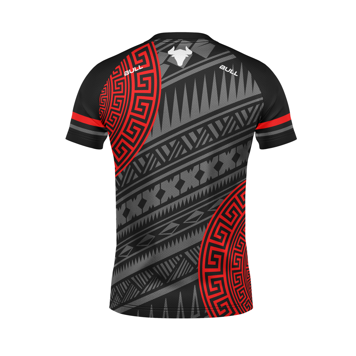 RUGBY PLAYING SHIRT BLACK/RED/GREY