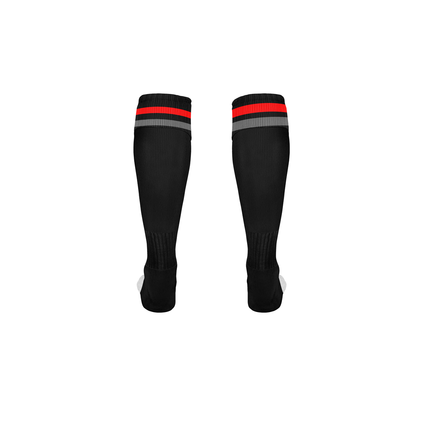 RUGBY PLAYING SOCKS BLACK/RED/GREY