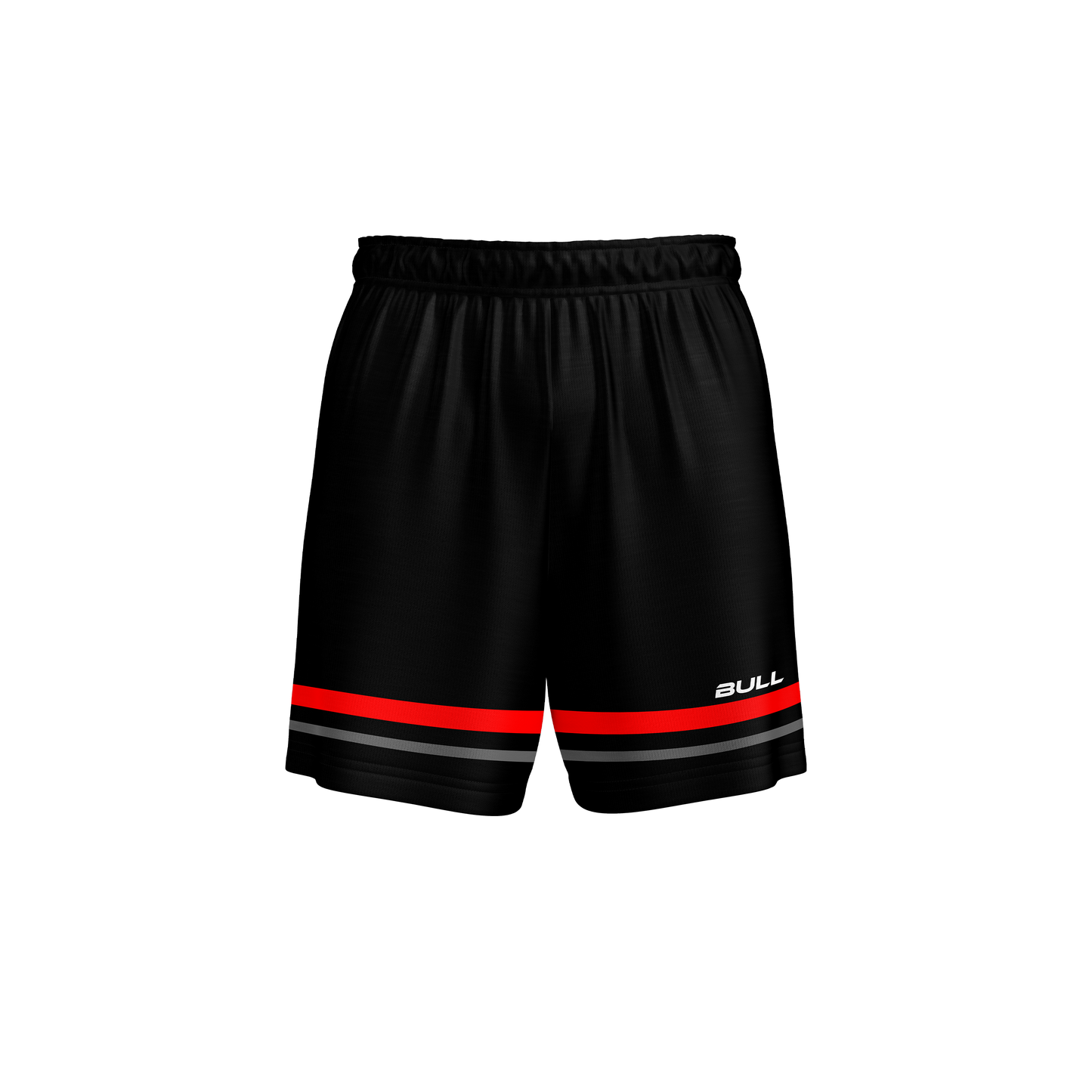 RUGBY PLAYING SHORTS BLACK/RED/GREY