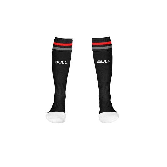 RUGBY PLAYING SOCKS BLACK/RED/GREY