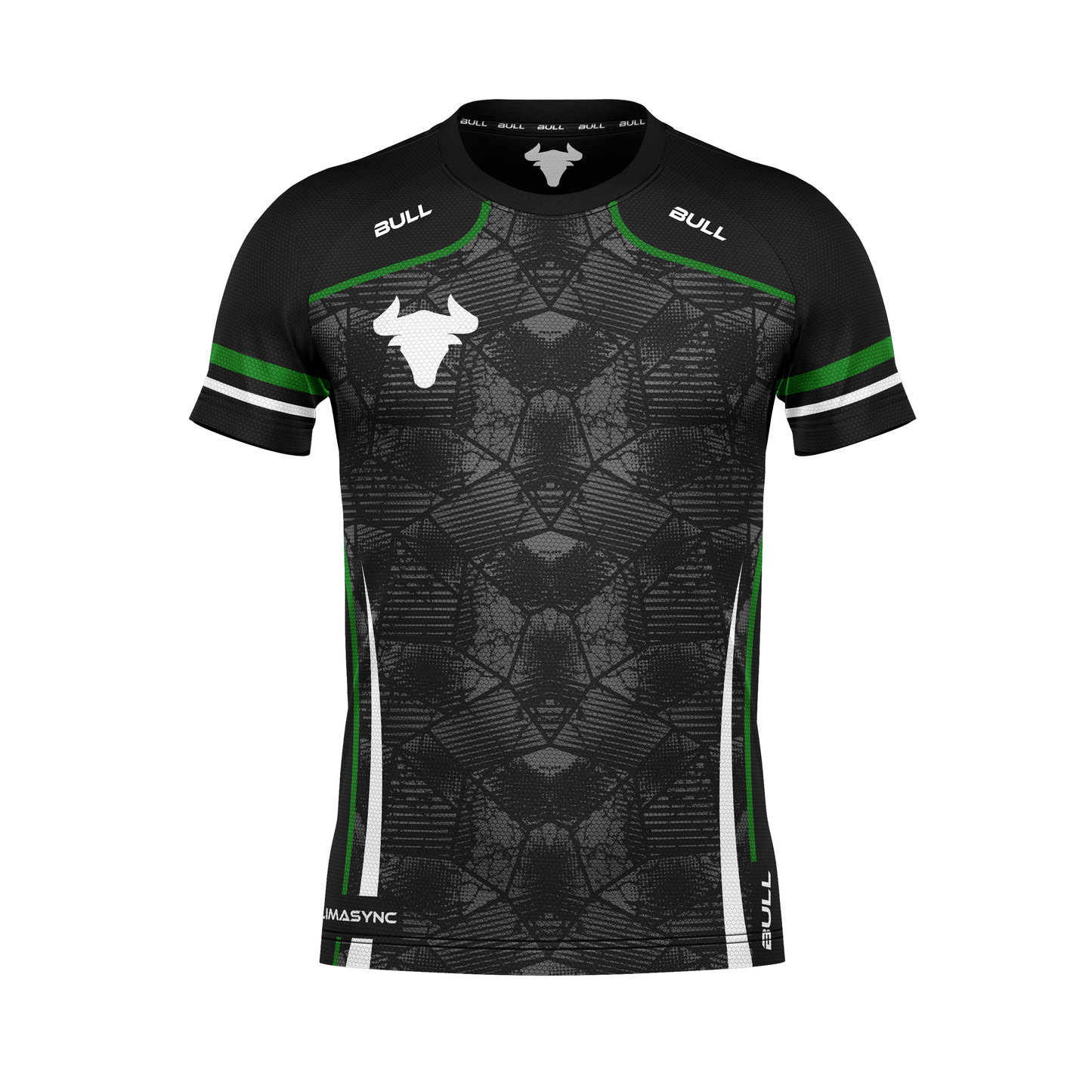 RUGBY PLAYING SHIRT BLACK/GREEN/WHITE