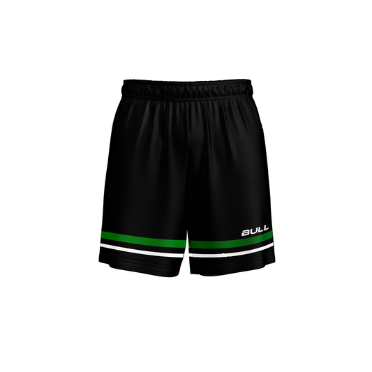 RUGBY PLAYING SHORTS BLACK/GREEN/WHITE