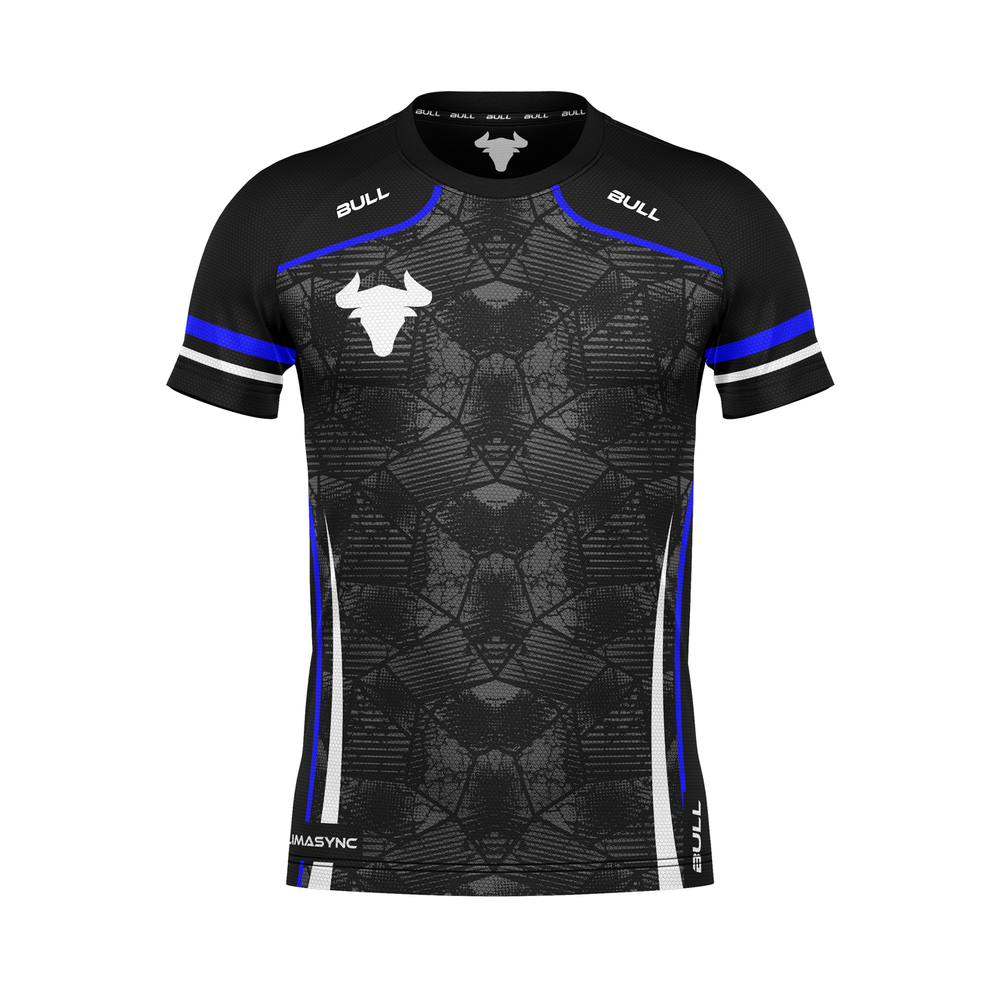 RUGBY PLAYING SHIRT BLACK/BLUE/WHITE