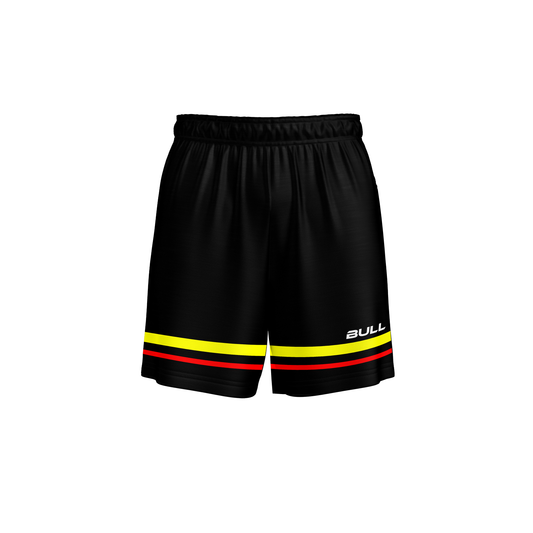 RUGBY PLAYING SHORTS BLACK/RED/YELLOW