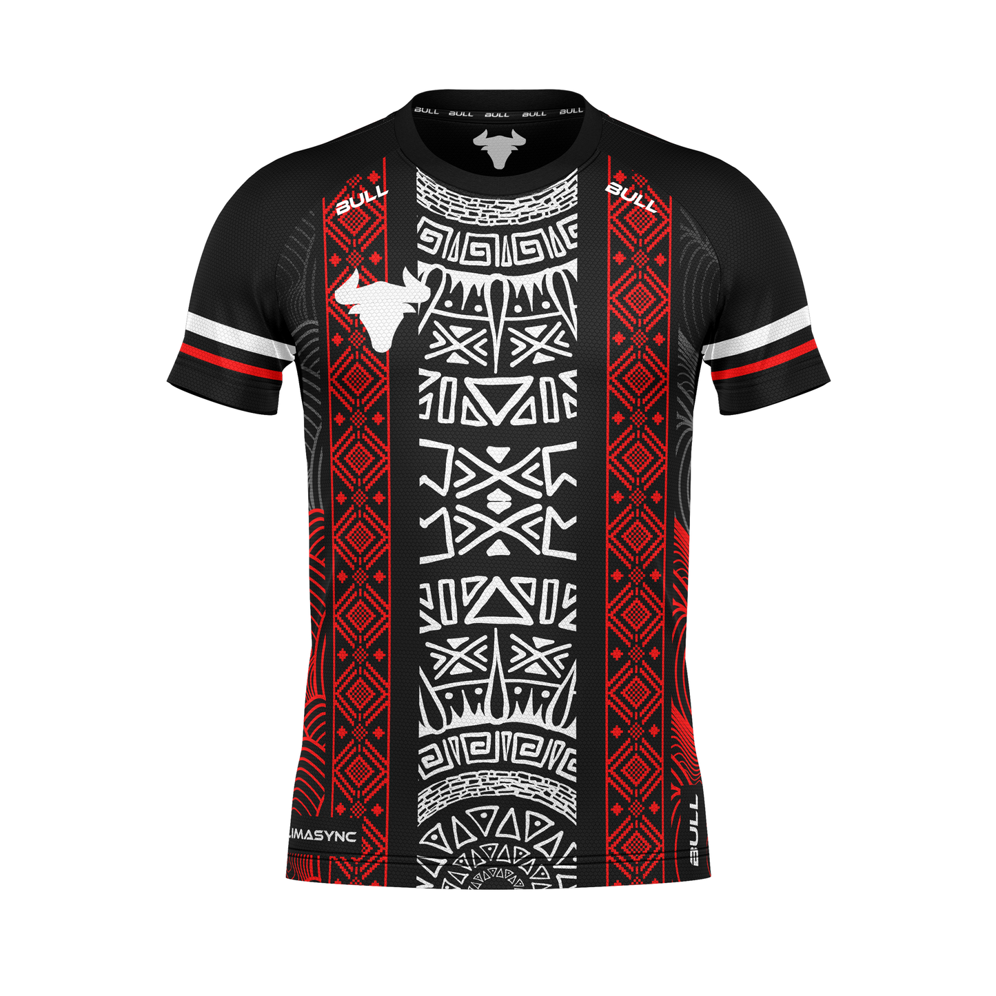 RUGBY PLAYING SHIRT BLACK/RED/WHITE