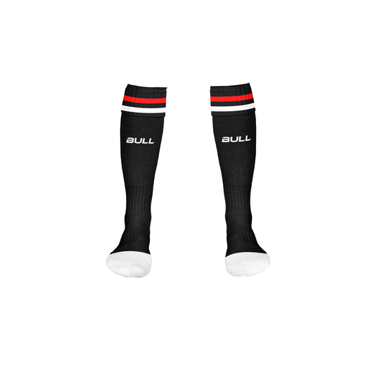 RUGBY PLAYING SOCKS BLACK/RED/WHITE