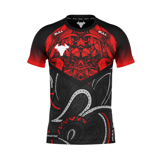 RUGBY PLAYING SHIRT BLACK/RED